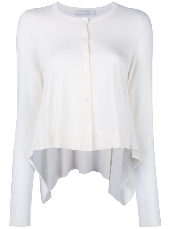 Dorothee Schumacher - Button Up Cardigan - Women - Polyamide/spandex/elastane/virgin Wool - 6, White, Polyamide/spandex/elastane/virgin Wool