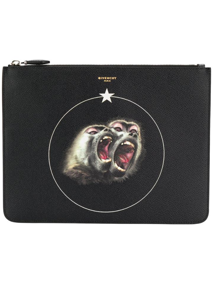 Givenchy Monkey Brothers Printed Pouch - Black