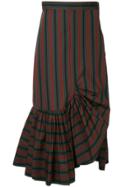 Rosetta Getty Striped Asymmetric Skirt - Multicolour
