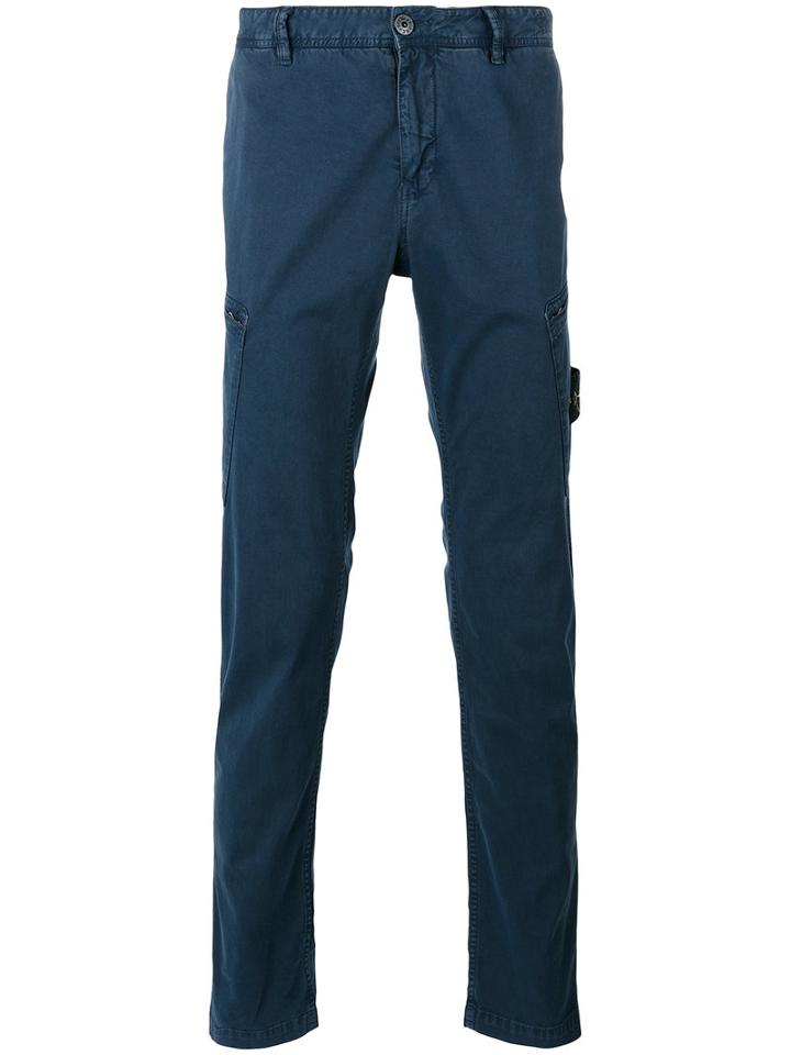 Stone Island - Tapered Cargo Trousers - Men - Cotton/spandex/elastane - 30, Blue, Cotton/spandex/elastane