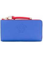 Versace All-around Zip Medusa Wallet - Blue
