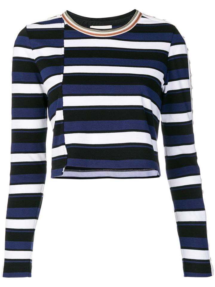 3.1 Phillip Lim Striped Cropped Top - Blue