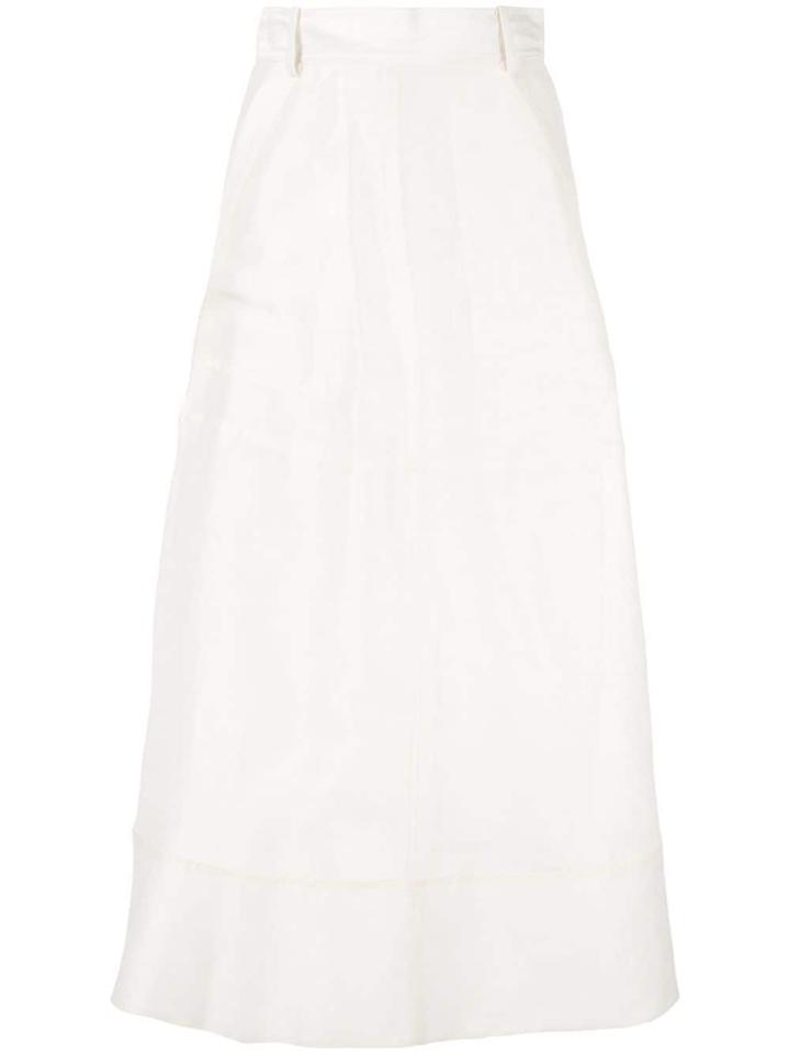 Lee Mathews Lotte Crushed Midi Skirt - White