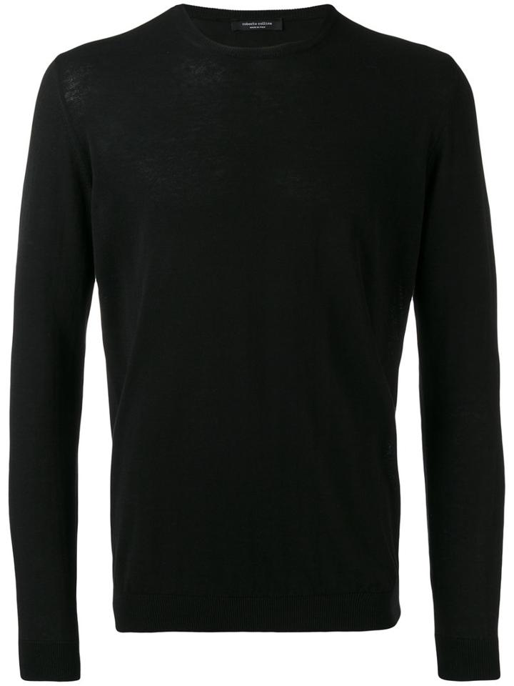 Roberto Collina - Round Neck Sweater - Men - Cotton - 48, Black, Cotton