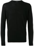 Roberto Collina - Round Neck Sweater - Men - Cotton - 48, Black, Cotton