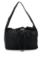 Kara Drawstring Shoulder Bag - Black