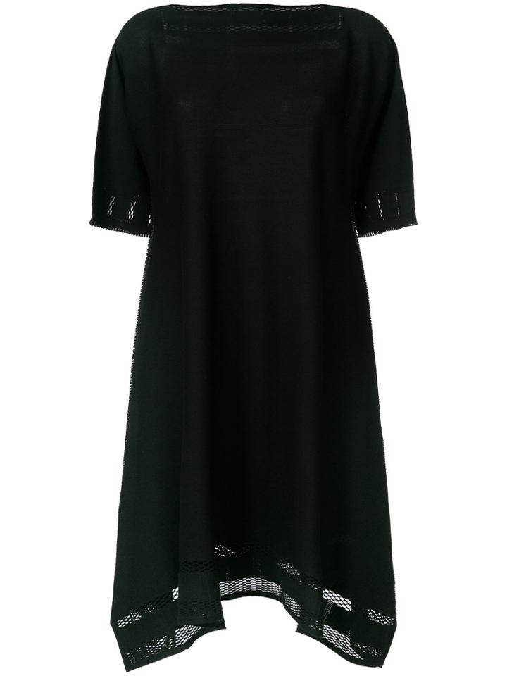 Issey Miyake Handkerchief Hem Knitted Dress - Black