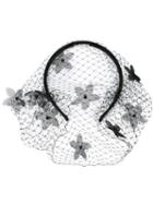 Red Valentino Embellished Veil Headband, Women's, Black, Cotton