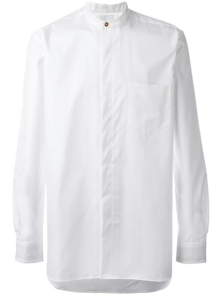 Paul Smith Mandarin Neck Shirt, Men's, Size: Large, White, Cotton