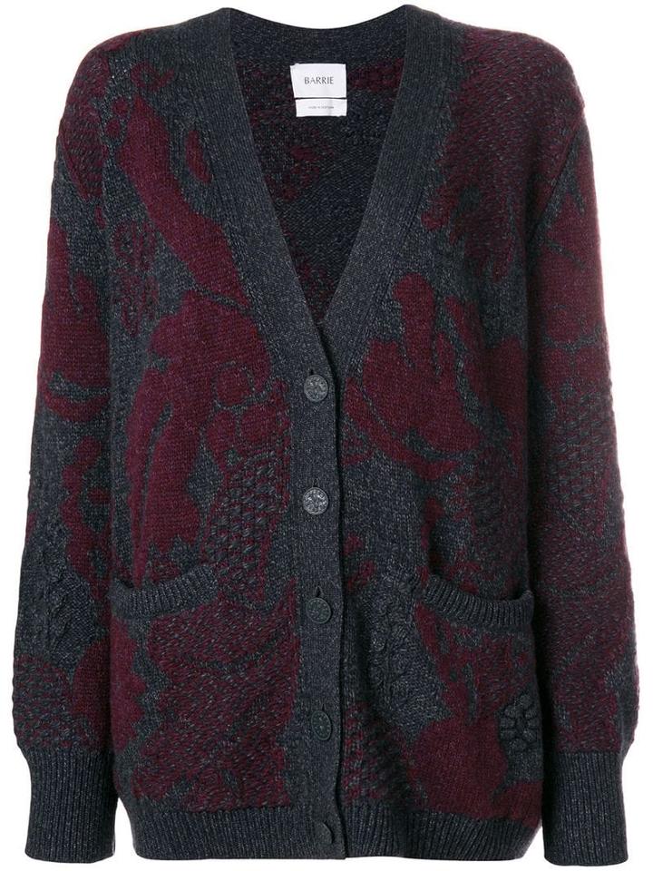 Barrie Stencil Garden Cashmere Cardigan - Blue