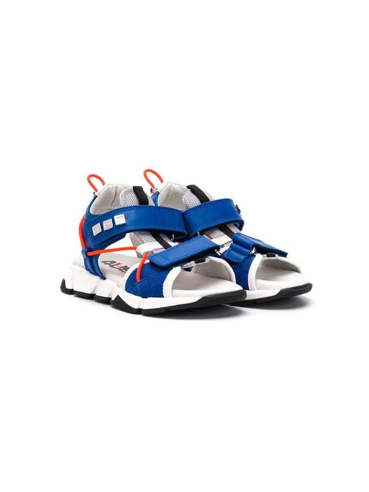 Cesare Paciotti 4us Kids Teen Contrast Touch-strap Sandals - Blue