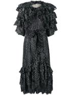 Dodo Bar Or Ruffle Short-sleeve Flared Dress - Black