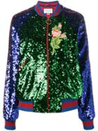 Gucci Sequin Embellished Bomber Jacket, Women's, Size: 42, Polyamide/cotton/viscose/cupro