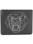 Givenchy Rottweiler Print Pouch, Men's, Black, Cotton/polyurethane/polyester