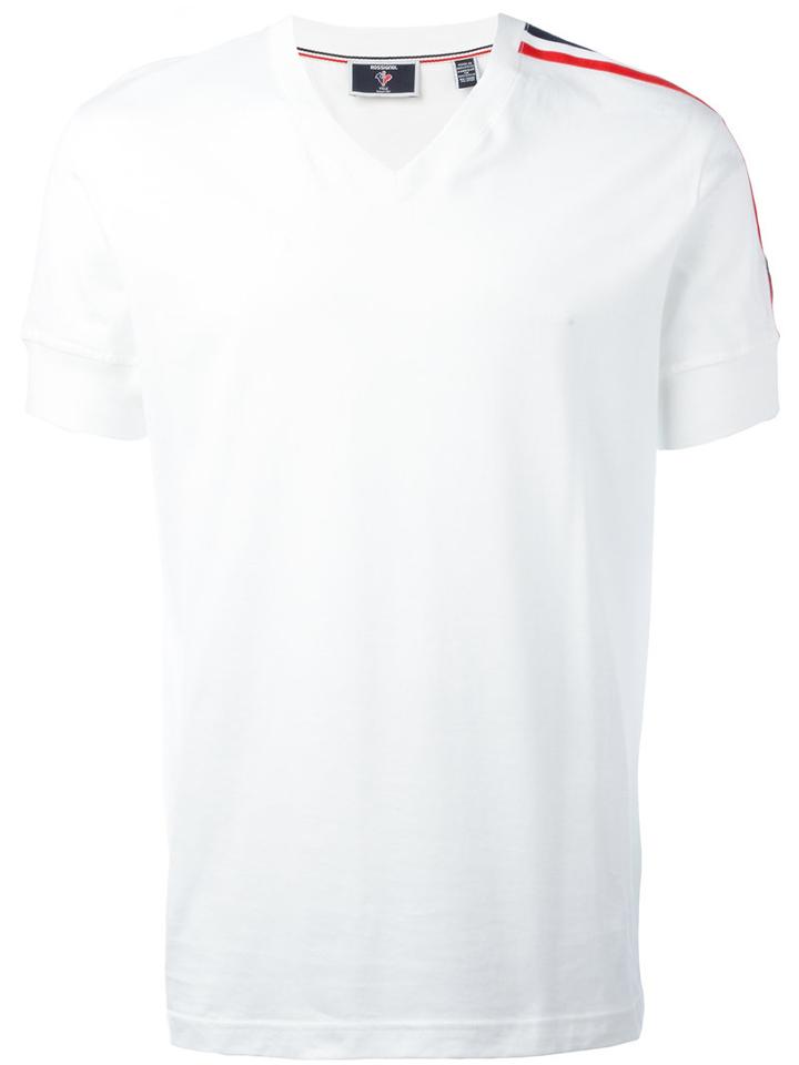 Rossignol Striped Trim T-shirt, Men's, Size: 50, White, Cotton
