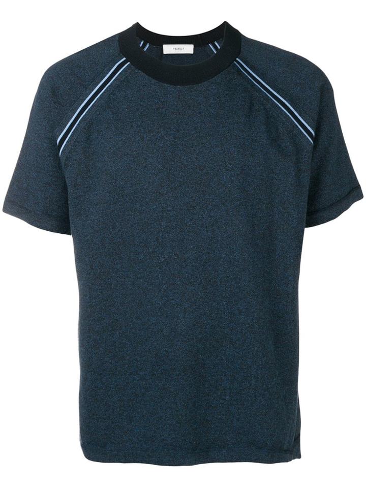 Pringle Of Scotland Melange Trim Short Sleeve T-shirt - Blue