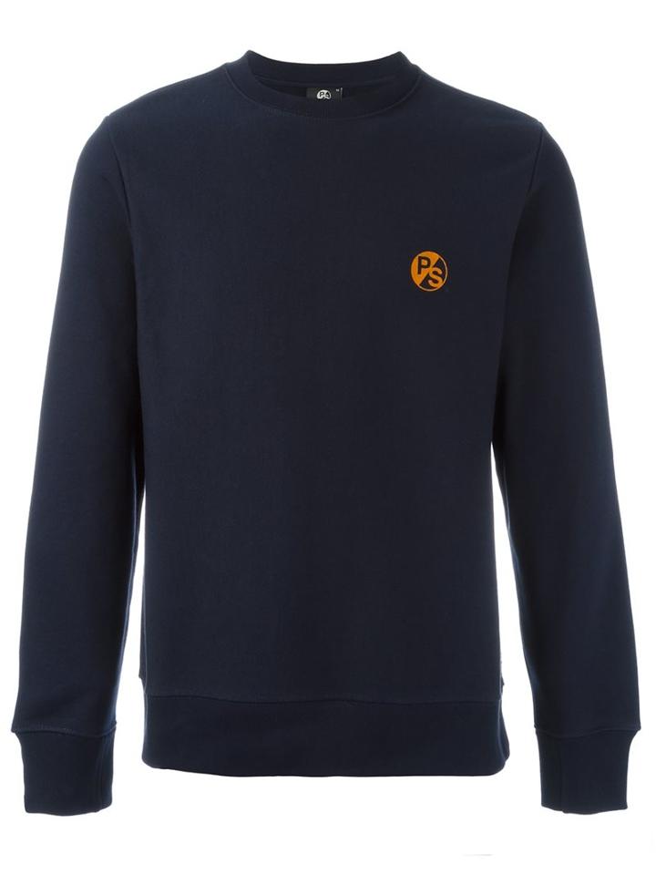 Ps By Paul Smith Flocked Logo Sweatshirt, Men's, Size: Xl, Blue, Cotton