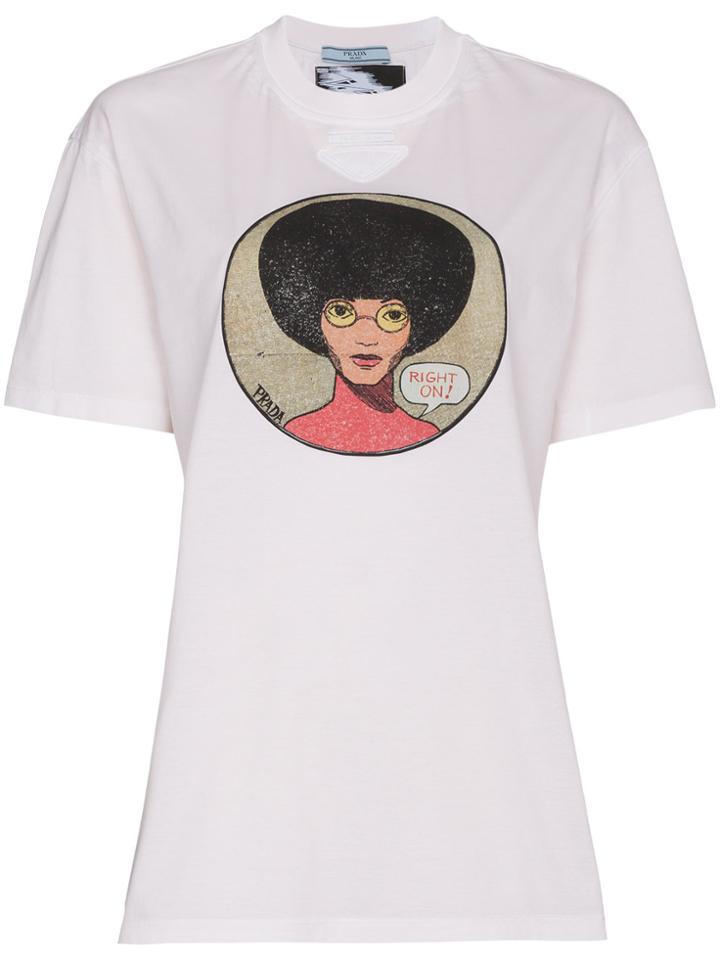 Prada Afro Right On T Shirt - Pink & Purple