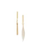 Isabel Marant Feather Drop Earrings, Women's, Metallic