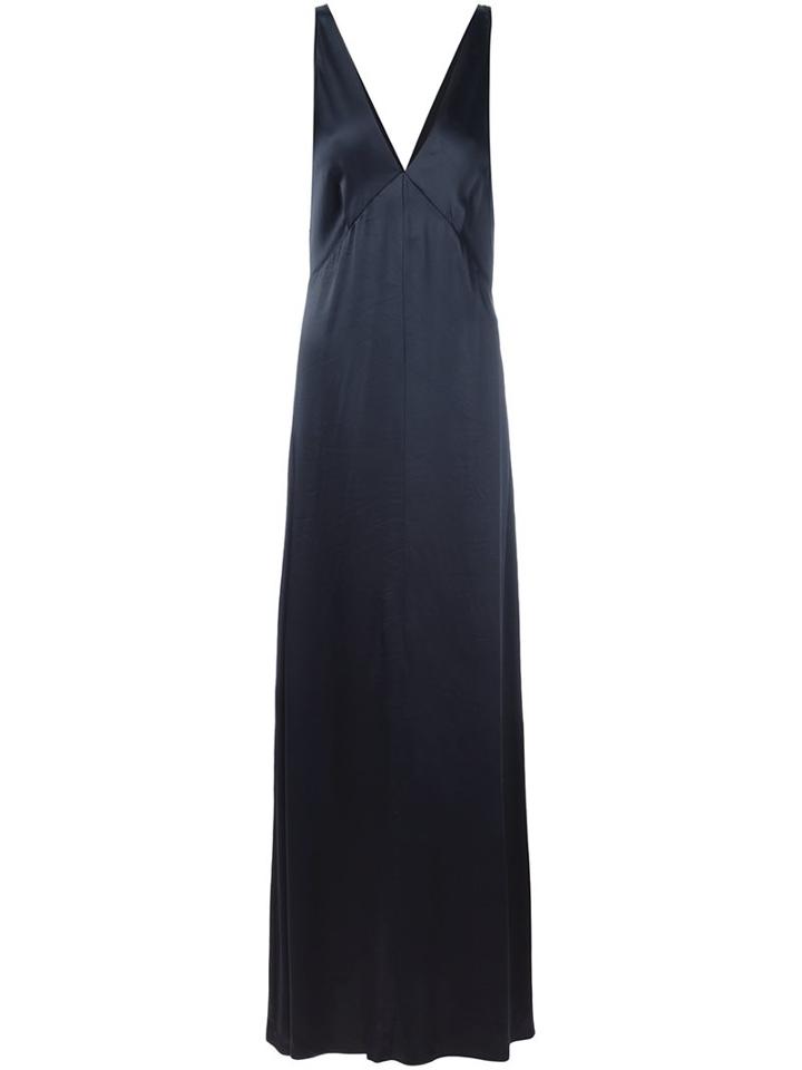 Forte Forte Deep V-neck Dress, Women's, Size: 3, Blue, Acetate/viscose/cupro