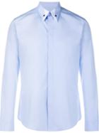Givenchy Star Embellished Cotton Shirt, Men's, Size: 42, Blue, Cotton/brass