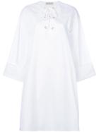 Emilio Pucci Lace-up Neck Shirt Dress - White