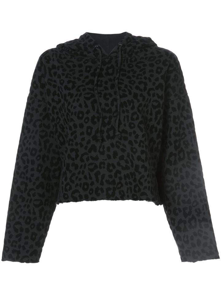Rta Leopard Print Hoodie - Black