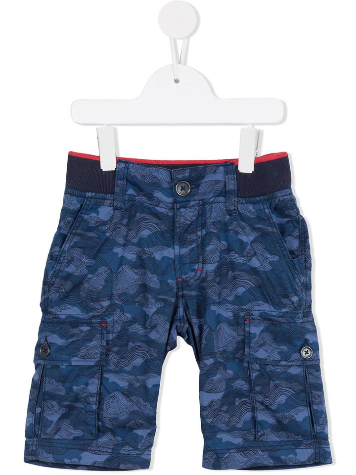 Boss Kids Wave Pattern Bermuda Shorts, Boy's, Size: 6 Yrs, Blue