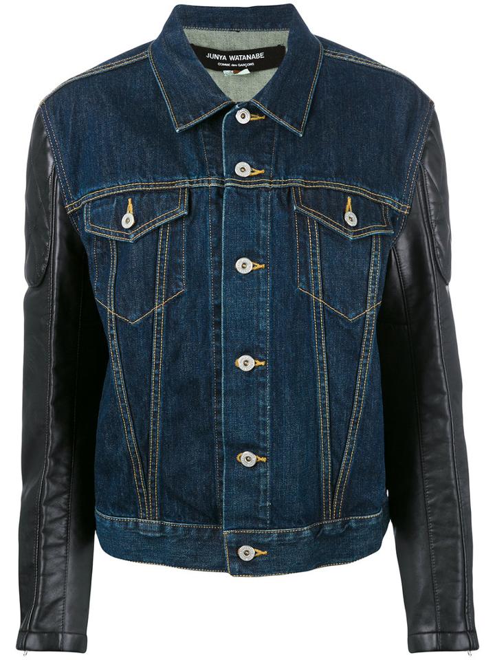Junya Watanabe Comme Des Garçons - Printed Denim Jacket - Women - Cotton/polyurethane Resin - L, Blue, Cotton/polyurethane Resin