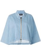 Andrea Ya'aqov - Zipped Denim Jacket - Women - Silk/cotton - M, Blue, Silk/cotton