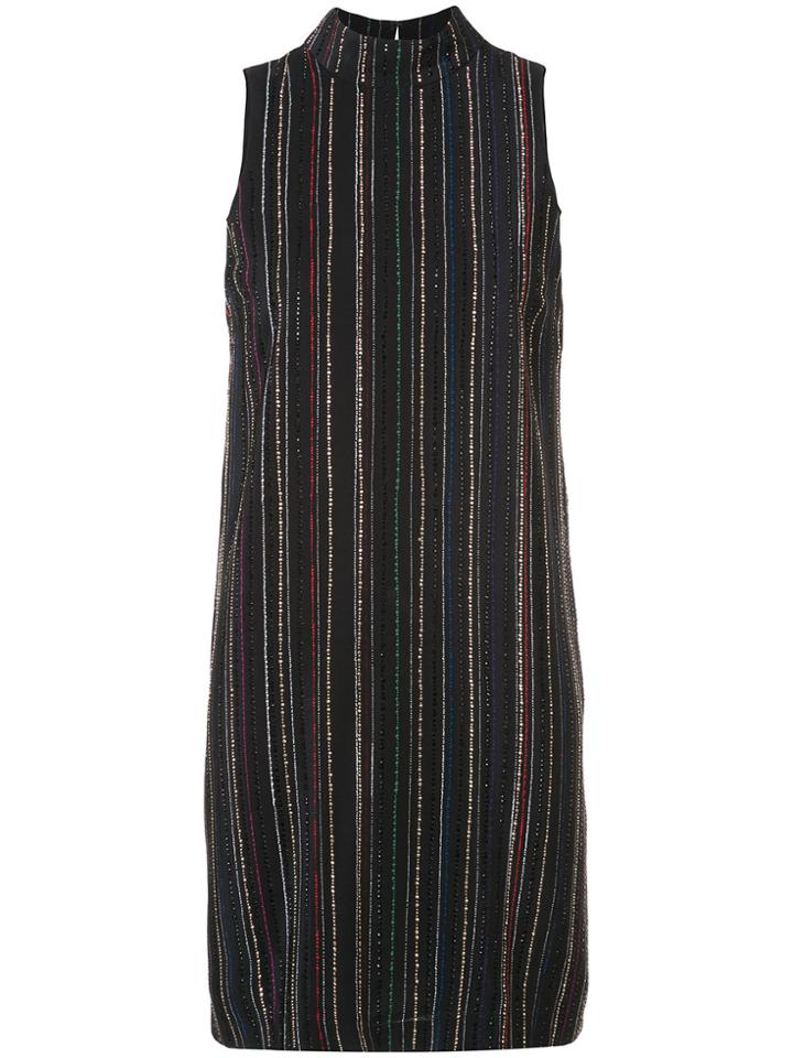 Trina Turk Studded Stripe Mini Dress - Black