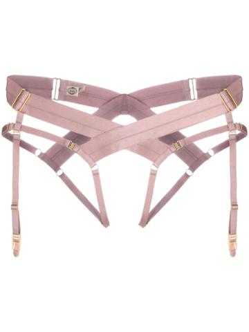 Bordelle Strappy Suspenders - Pink