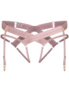 Bordelle Strappy Suspenders - Pink