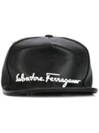 Salvatore Ferragamo Contrast Logo Cap Hat, Men's, Size: 59, Black, Polyester/polyurethane/cotton