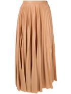 Nehera Pleated Midi Skirt - Brown