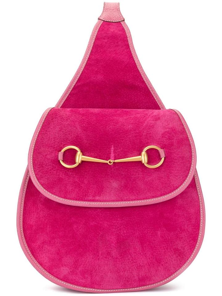 Gucci Vintage Horsebit One Shoulder Bag - Pink