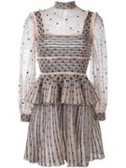 Alexander Mcqueen Patchwork Sheer Lace Mini Dress, Women's, Size: Small, Nude/neutrals, Silk/wool/viscose/metallic Fibre