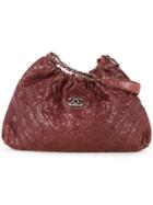 Chanel Vintage Quilted Cc Chain Hobo Bag - Red