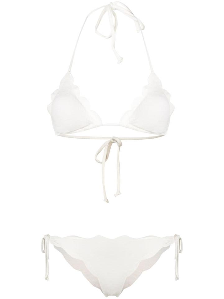 Marysia Scalloped Crinkled Bikini Set - White