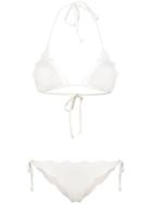 Marysia Scalloped Crinkled Bikini Set - White