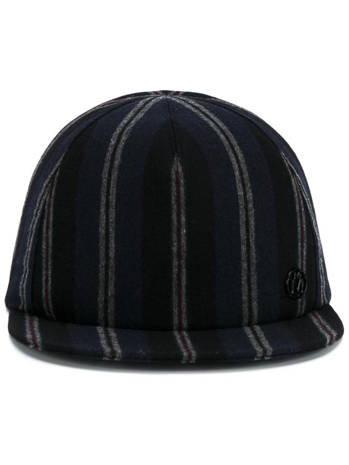 Maison Michel Striped Cap - Blue