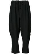 Yohji Yamamoto Oversized Cropped Trousers - Black