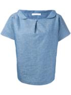 Société Anonyme Buttoned Wide Collar Shirt, Women's, Blue, Cotton