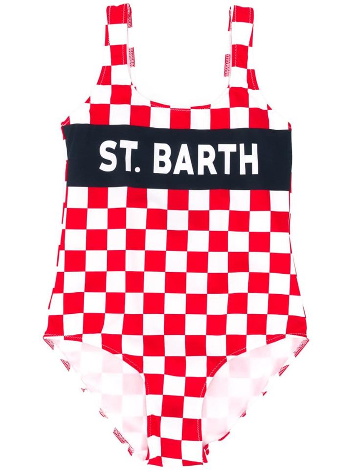 Mc2 Saint Barth Kids Teen Checkerboard Swimsuit - Red