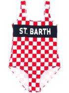 Mc2 Saint Barth Kids Teen Checkerboard Swimsuit - Red