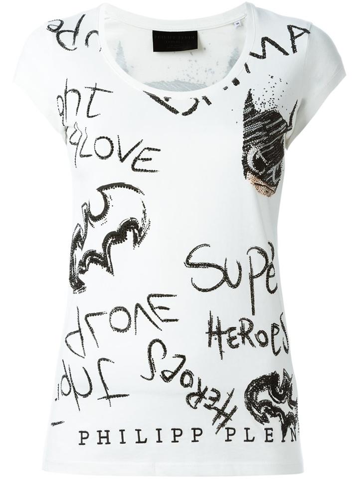 Philipp Plein 'blame' T-shirt, Women's, Size: Small, White, Cotton