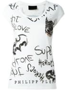 Philipp Plein 'blame' T-shirt, Women's, Size: Small, White, Cotton