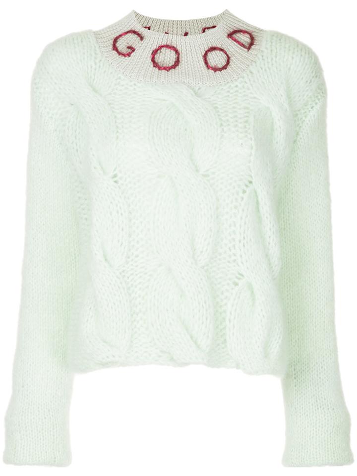 Tu Es Mon Trésor Goodbye Cable-knit Sweater - Green