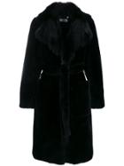 Desa 1972 Oversized Collar Fur Coat - Black