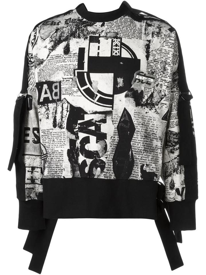 Ktz 'newspaper Print Bondage' Sweatshirt